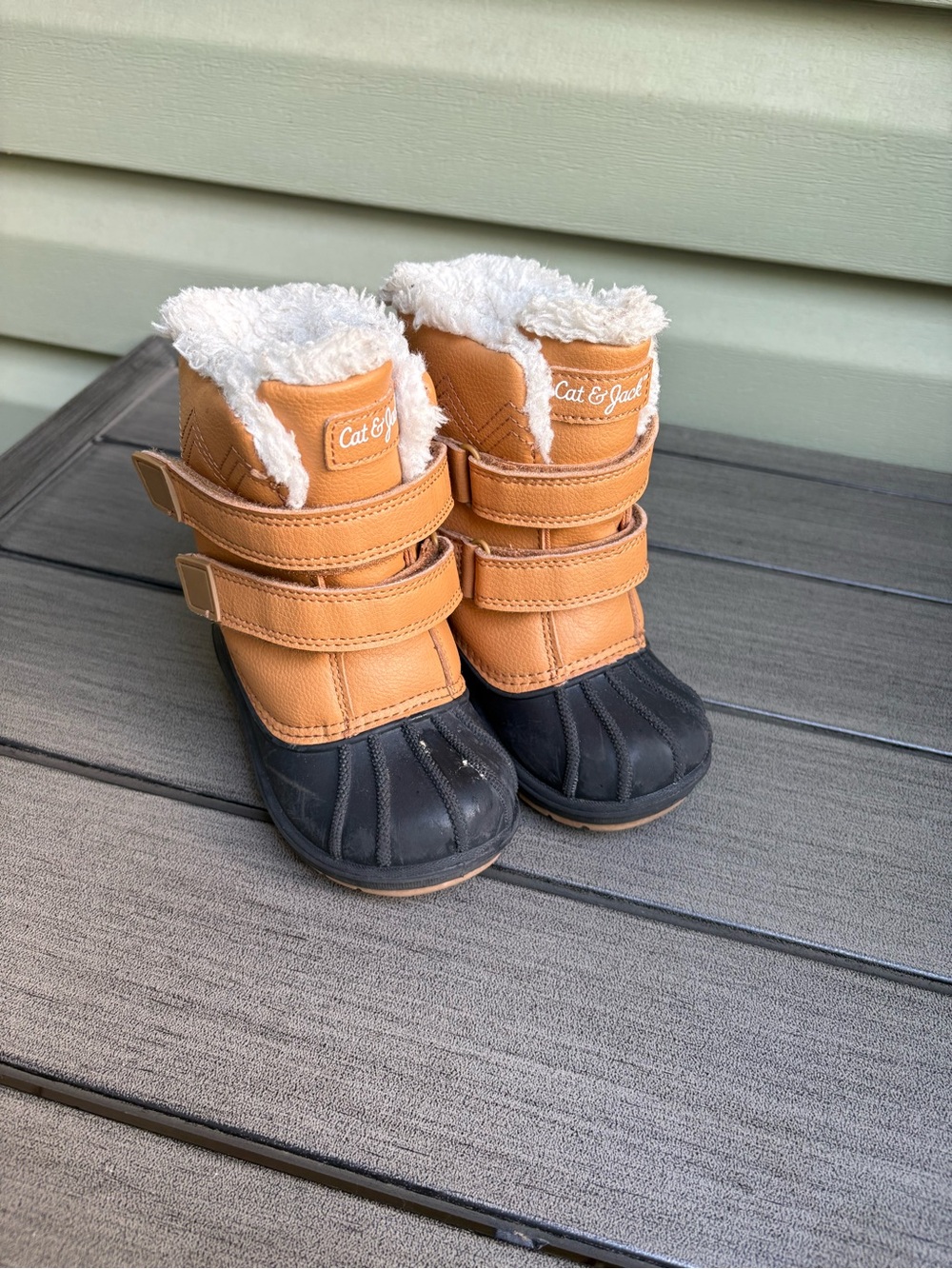 Cat & Jack Kids Tan and Black Waterproof Snow Boots